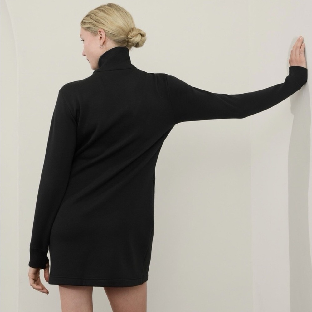 Athleta Cozy Karma 1/2 Zip Dress Black - Picture 3 of 6